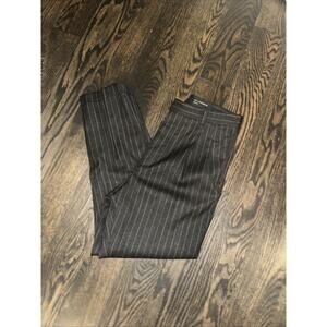 All Saints Pinstripe Wool Trousers - Men's Black Size 28